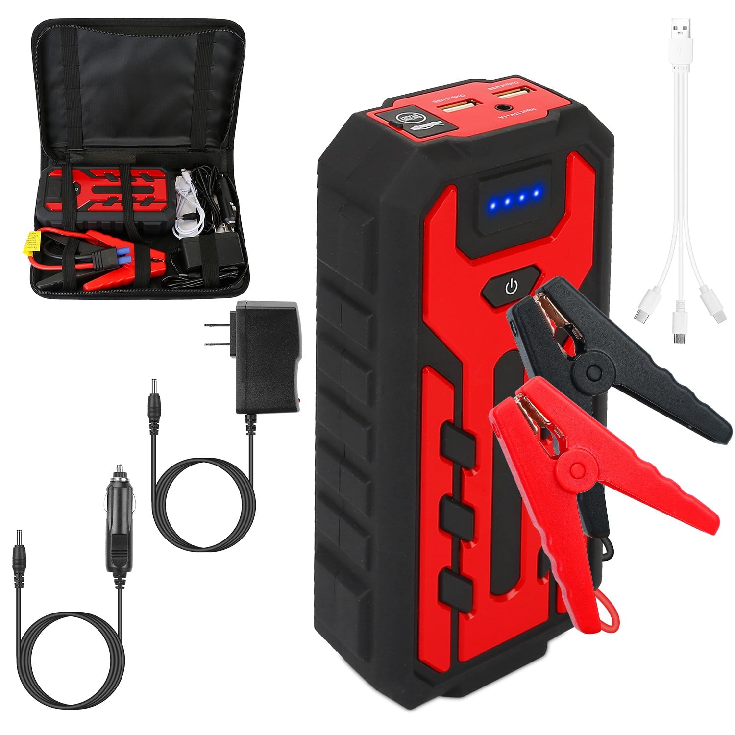 2025 Car Jump Starter iMounTEK Booster 800A Peak 28000mAh Battery Charger Power Bank w/ 4 Modes LED Flashlight for Up to 6.0L Gas or 4.0L Diesel Engine Car