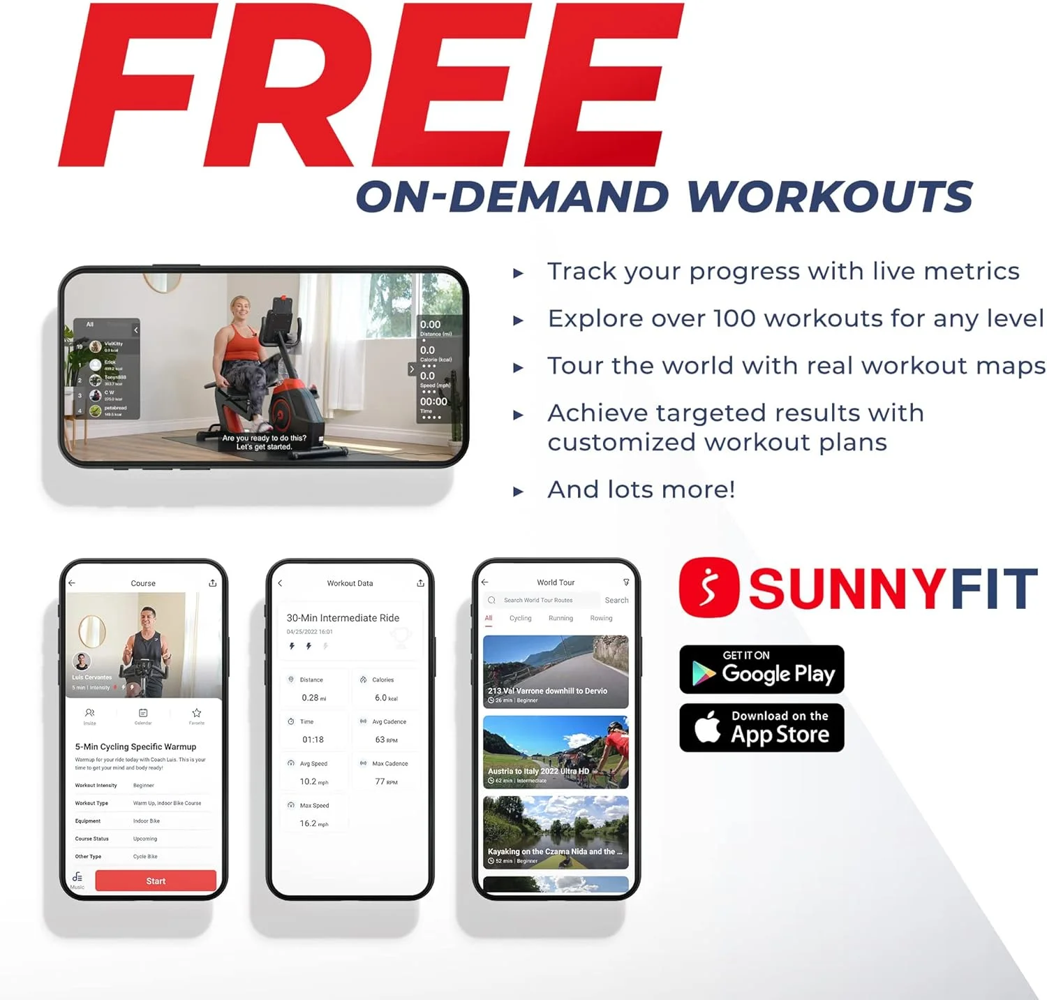 2025 Sunny Health & Fitness Smart Recumbent Elliptical Bike with Bluetooth, 16 Resistance Levels, and SunnyFit App – SF-RBE4886SMART