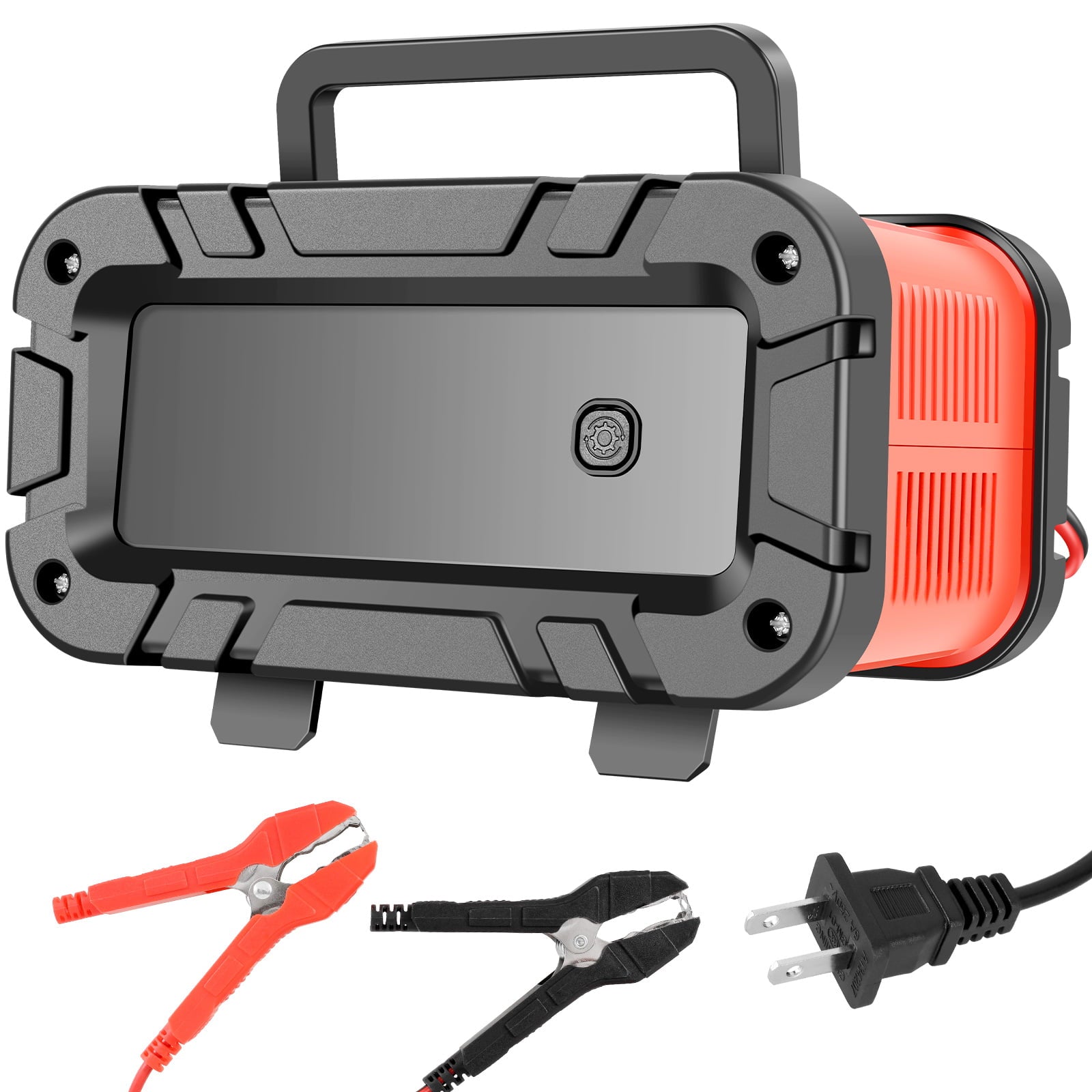 2025 Battery Charger 12/24V Auto Stop Battery Trickle Charger with 4 Modes Temperature Compensation Battery Maintainer Battery Repair Device for Car Boat Motorcycle Lawn Mower (Red)