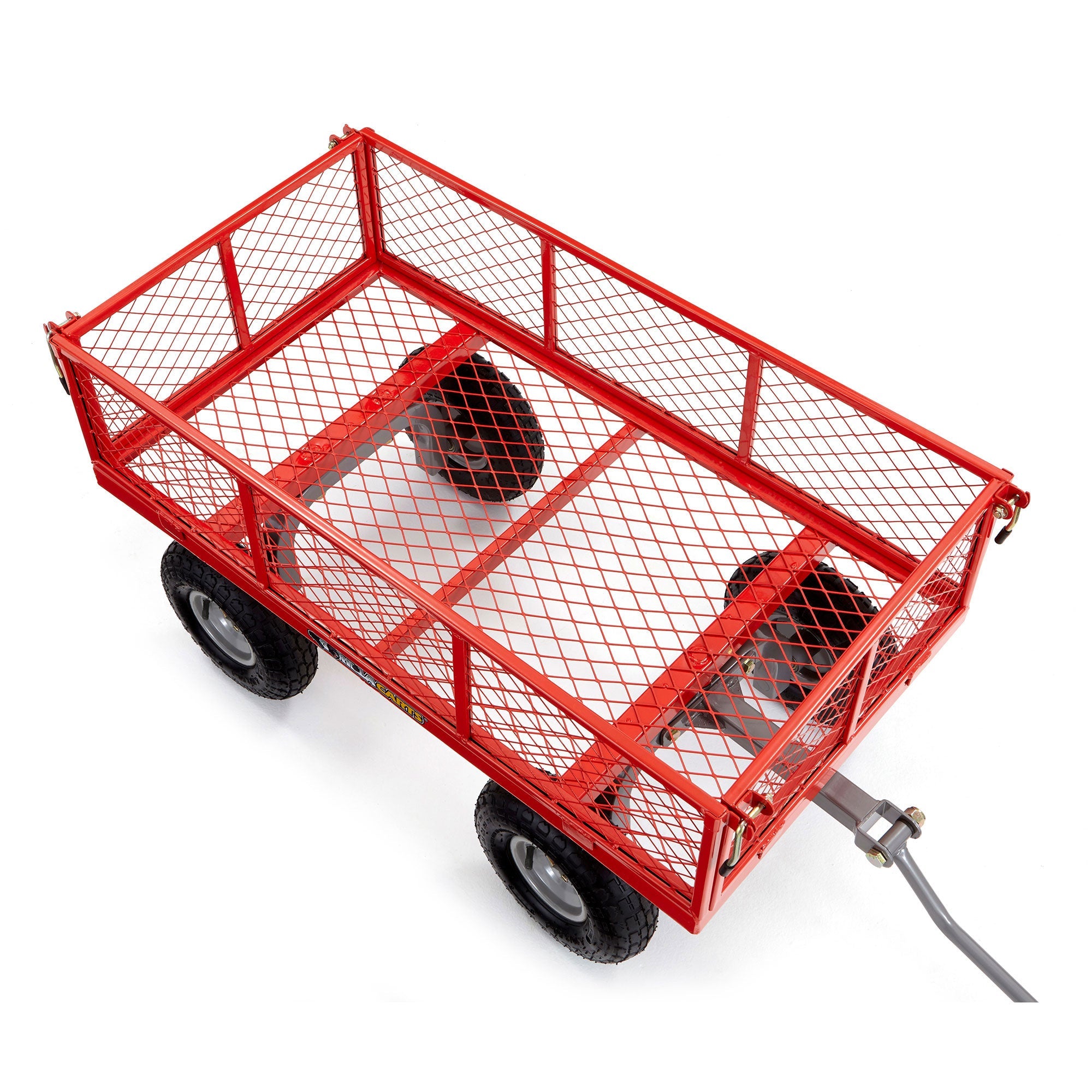 2025 800 Pound Capacity Heavy Duty Steel Mesh Utility Wagon Cart, Red