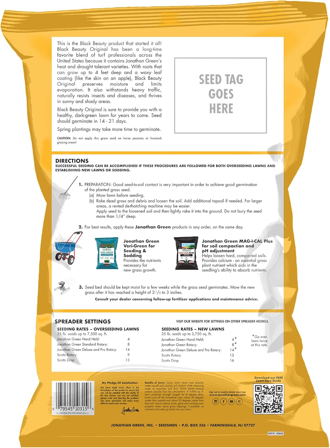 2025 10315 Black Beauty Grass Seed Mix, 25-Pound