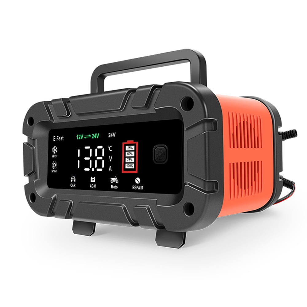 2025 Car Battery Chargers /24V Intelligent Pulse Repairing Device Automotive Battery Trickle Maintainer with LCD Digital Display for Car Truck Motorcycle Battery Leadacid Battery