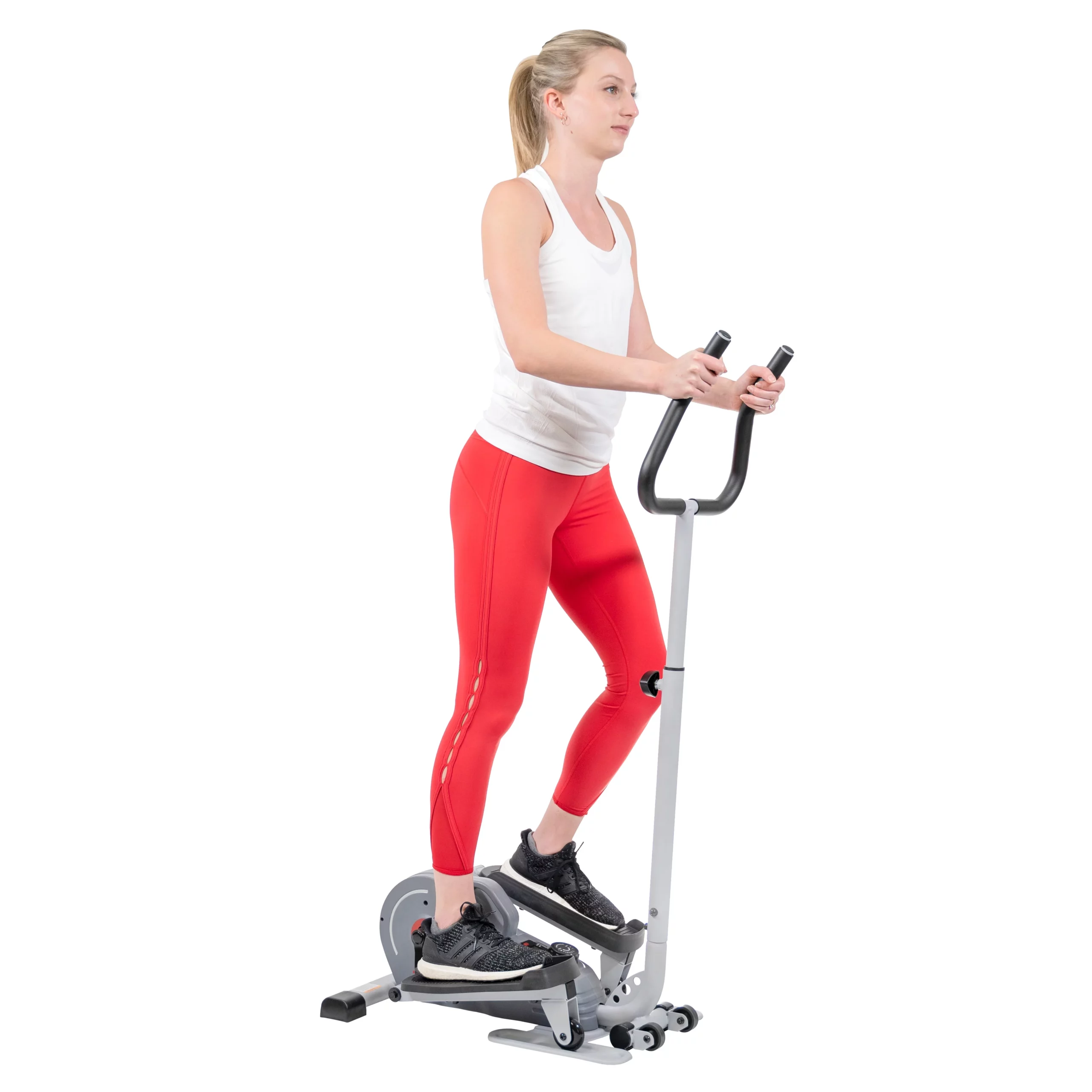 2025 Sunny Health & Fitness Compact Magnetic Elliptical Trainer with Adjustable Handlebars, 8 Resistance Levels, SF-E3988