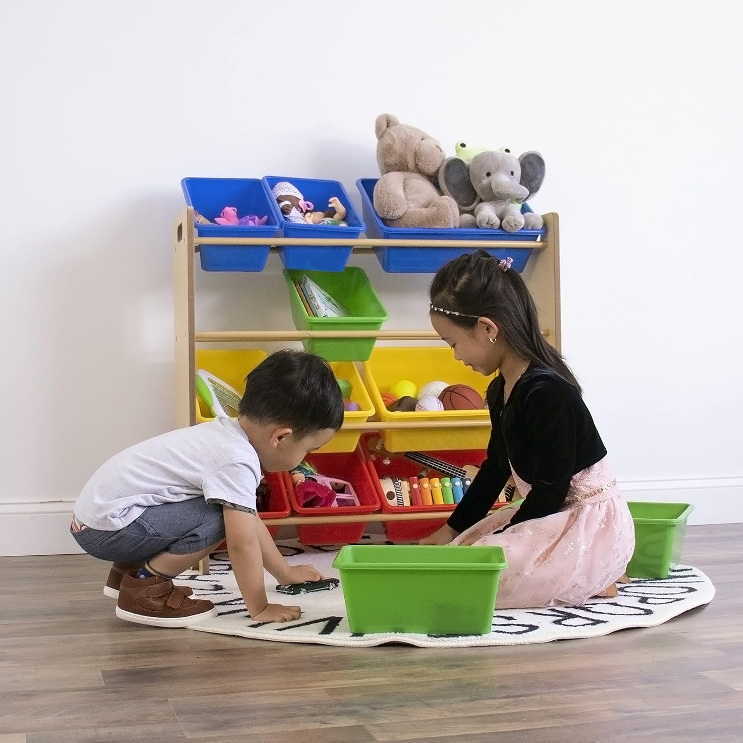 2025 Crew Kids Toy Storage Box 2 Set with 16 Bins & 12 Bins
