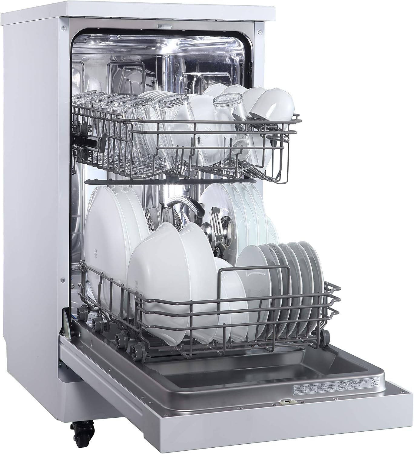2025 Portable Dishwasher, 18in Wide, 8 Place Settings Capacity, White
