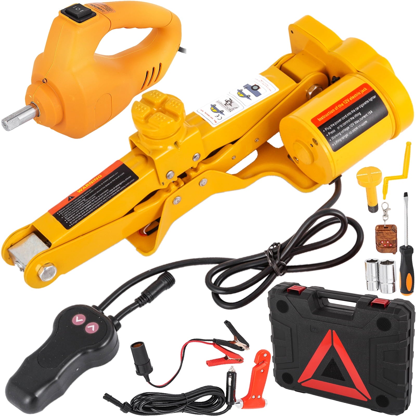 2025 Electric Car Jack 3 Ton 6600 LB Electric Scissor Jack 12V DC Electric Jack with Electric Impact Wrench Car Repair Tool for Sedans and Trucks