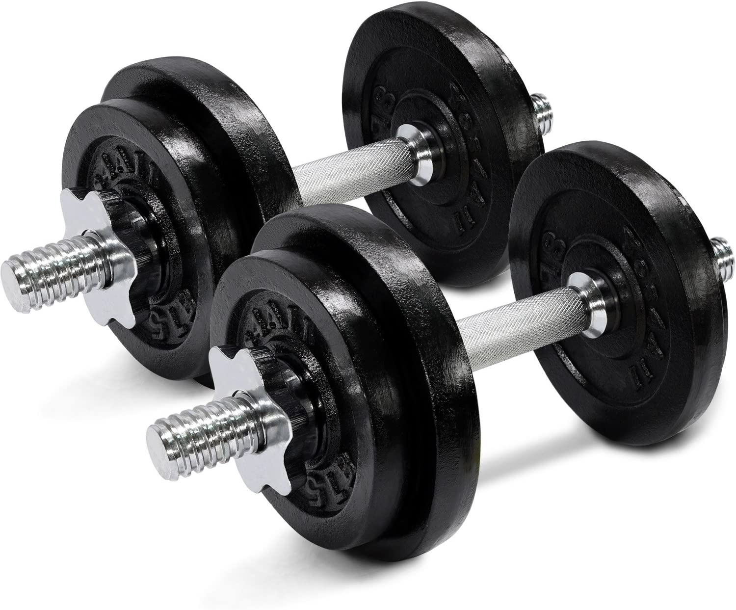 2025 Adjustable Dumbbells Set 60 lbs with Connector, Cast Iron Plates, Chrome Handles, Star-Lock Collars, 5-Year Warranty