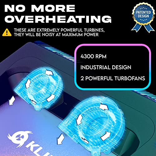2025 Laptop Cooling Pad with Two Powerful 4300 RPM Turbo Fans