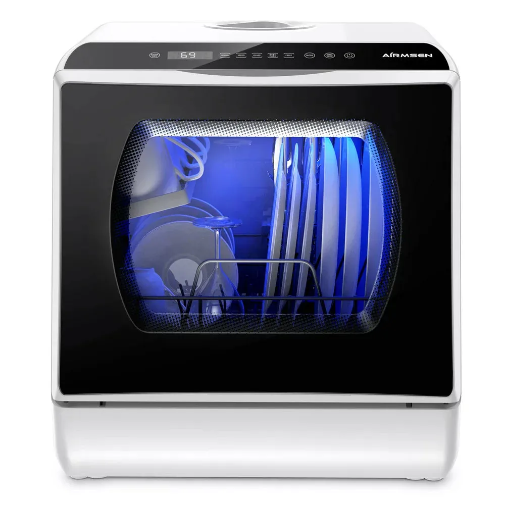2025 Portable Countertop Dishwasher with 5-Liter Built-In Water Tank and Air-Dry Function, 5 Washing Programs flarmor
