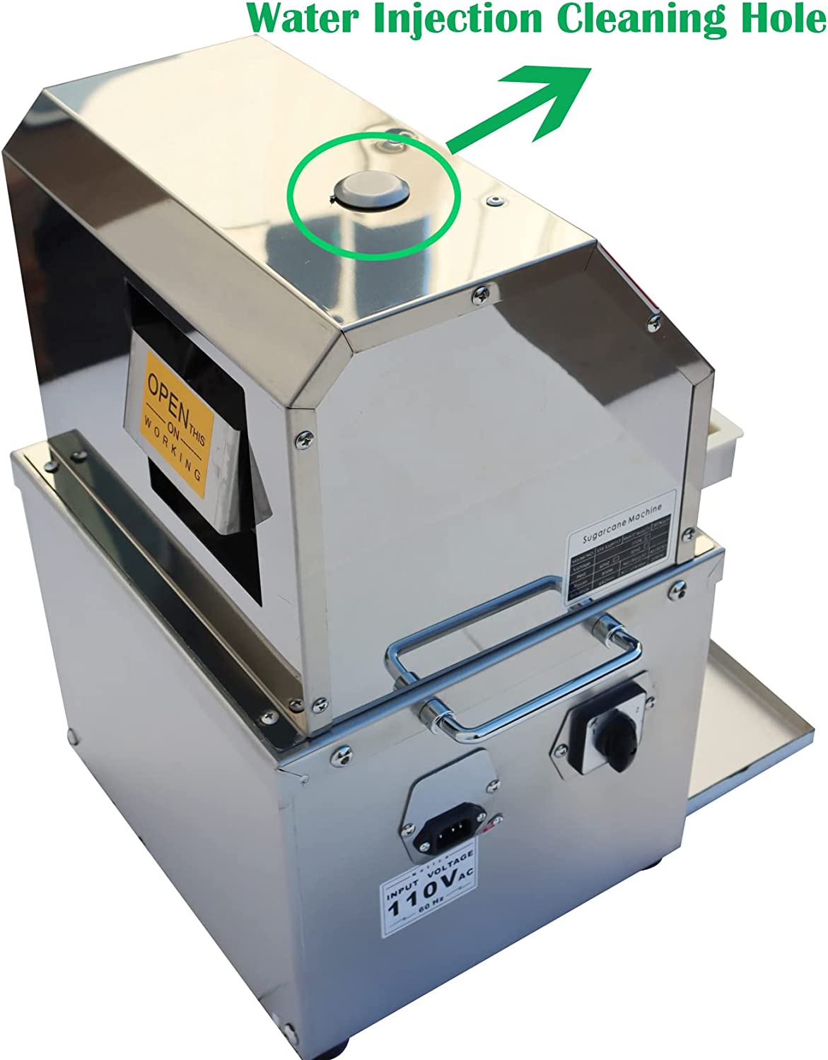 2025 Electric Sugar Cane Juicer with Three Stainless Steel Rollers, Commercial Juice Extractor for Citrus & Ginger