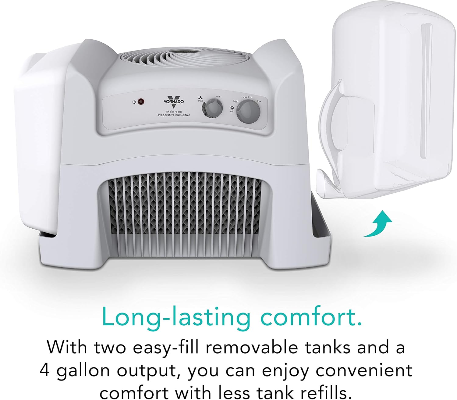 2025 4 Gallon Evaporative Humidifier with Adjustable Humidistat and 3 Speeds