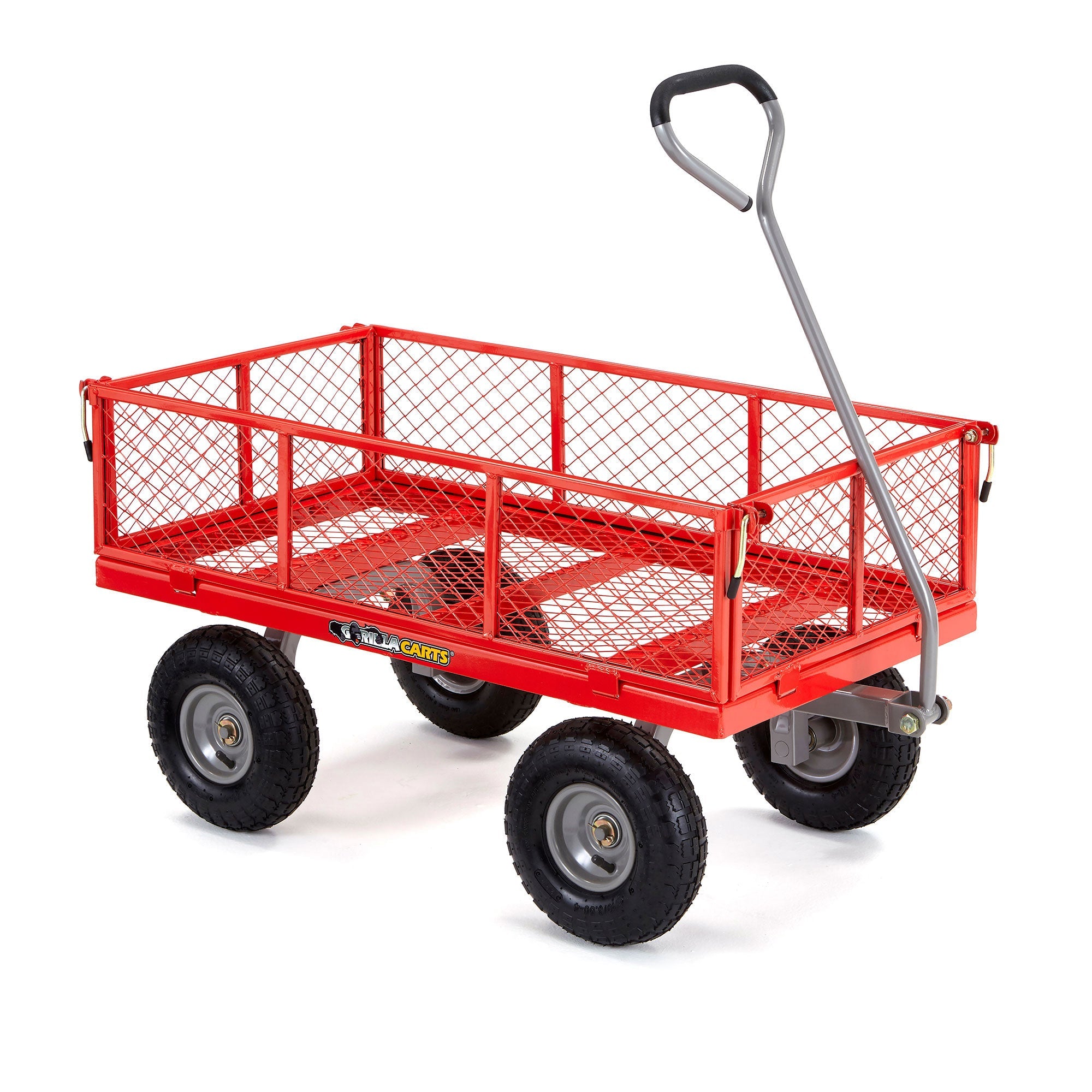2025 800 Pound Capacity Heavy Duty Steel Mesh Utility Wagon Cart, Red