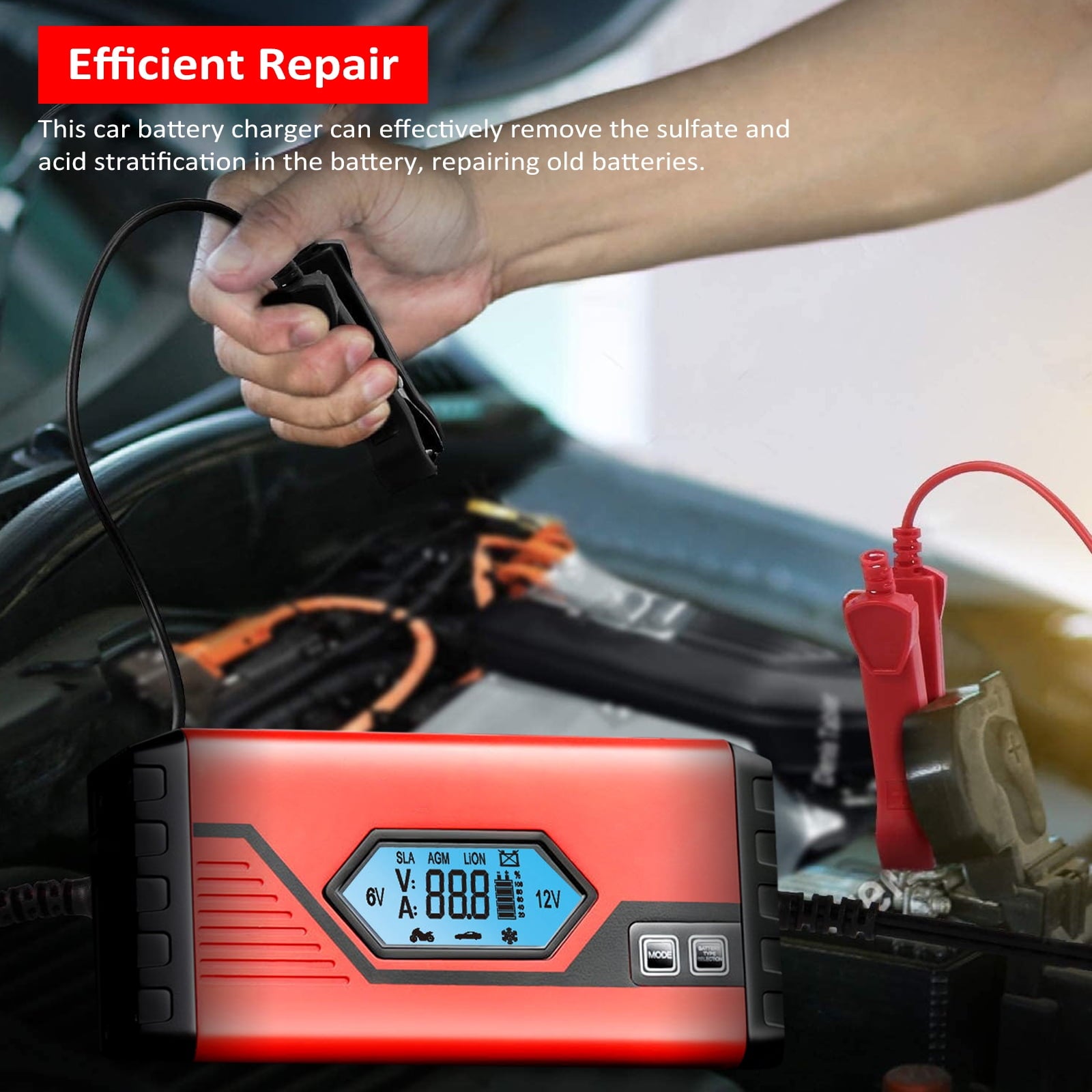 2025 Charger,4 Amp 6v/12v Battery With Lcd Battery Maintainer Car With Lcd Screen Battery 4 Amp Screen Battery Maintainer Car Battery 4 Amp 6v/12v Battery Maintainer Car Atv