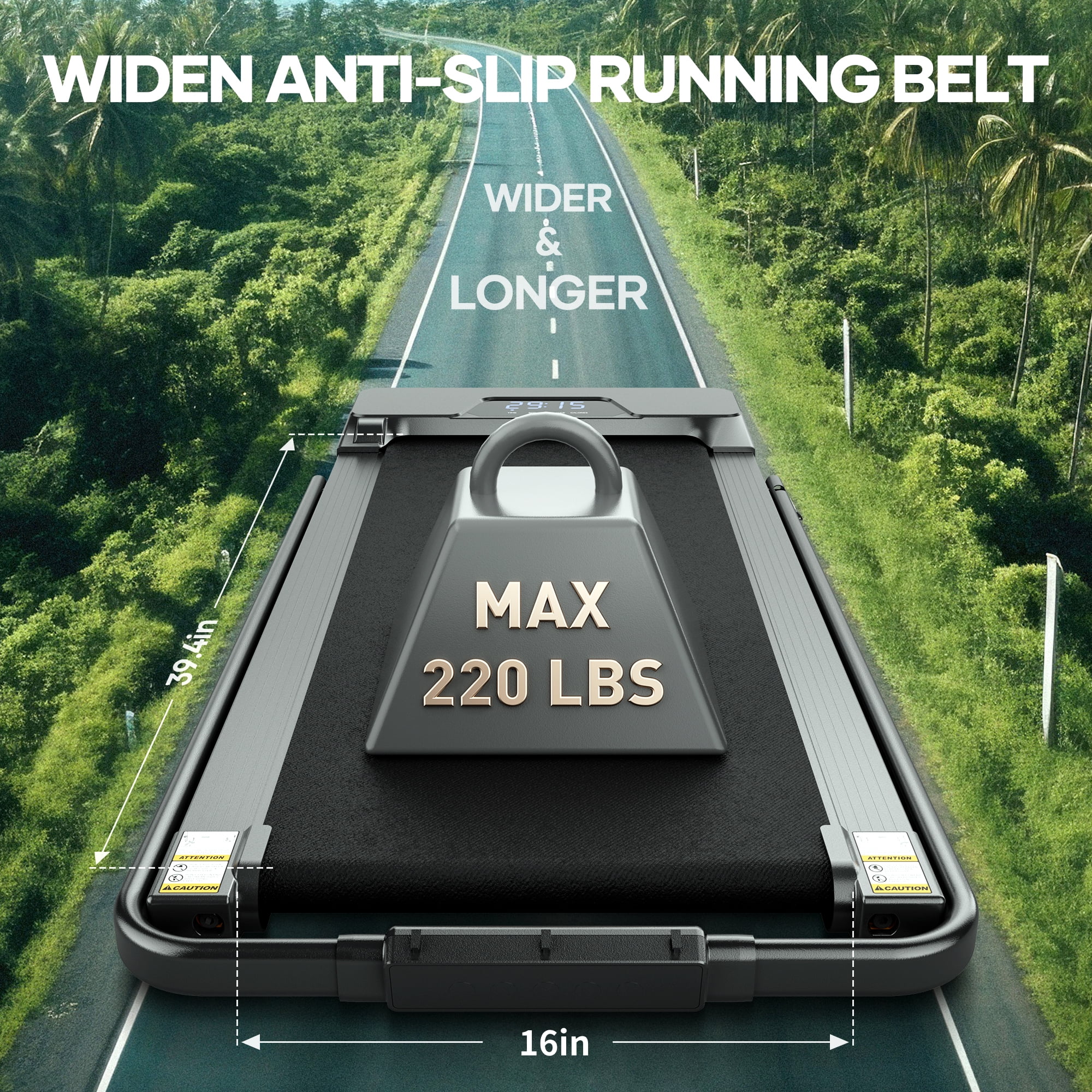 2025 2 in 1 Walking Pad Treadmill Folding 7.5 MPH Running Under Desk Treadmill with Remote Control and LED Display for Home Office Use