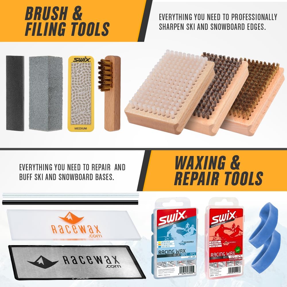 2025 Elite Ski Snowboard Tuning Kit - Complete with Iron Wax Edge Tools Base Repair