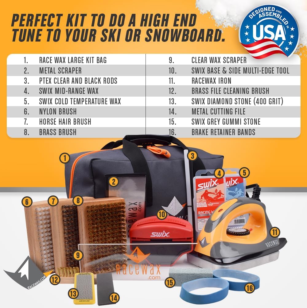 2025 Elite Ski Snowboard Tuning Kit - Complete with Iron Wax Edge Tools Base Repair