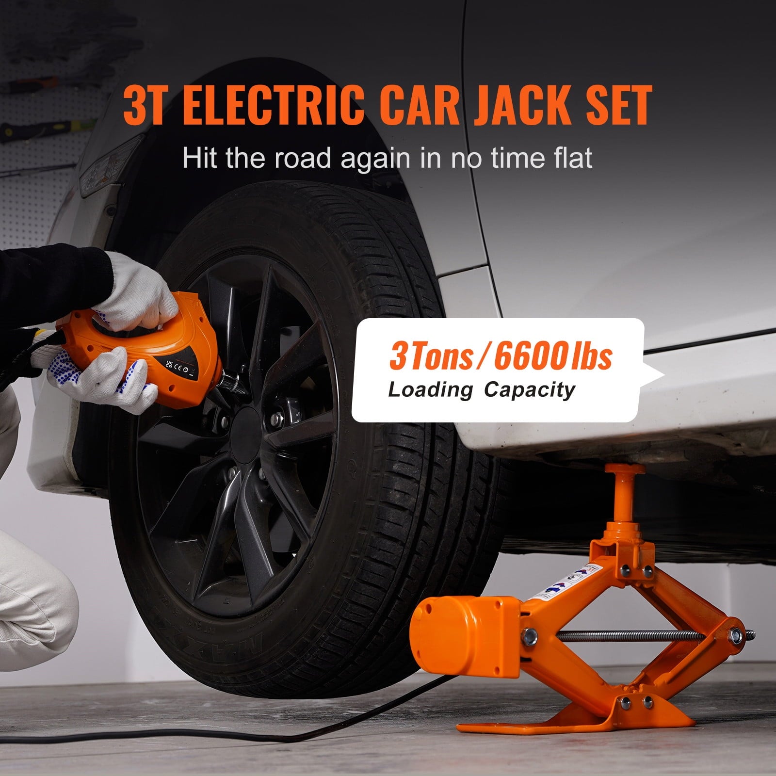 2025 Electric Car Jack 3 Ton 12V Electric Scissor Jack with Impact Wrench Car Repair Tool for SUV Sedans