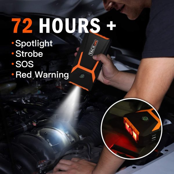2025 T8 800A Peak 18000mAh Car Jump Starter (up to 7.0L Gas, 5.5L Diesel Engine) with LCD Screen, USB Quick Charge, 12V Auto Battery Booster, Portable Power Pack with Built-in LED Light