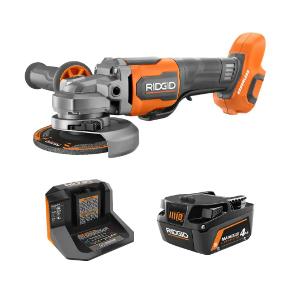 2025 8V Brushless Cordless 4-1/2 in. Angle Grinder Kit with 4.0 Ah Battery and Charger