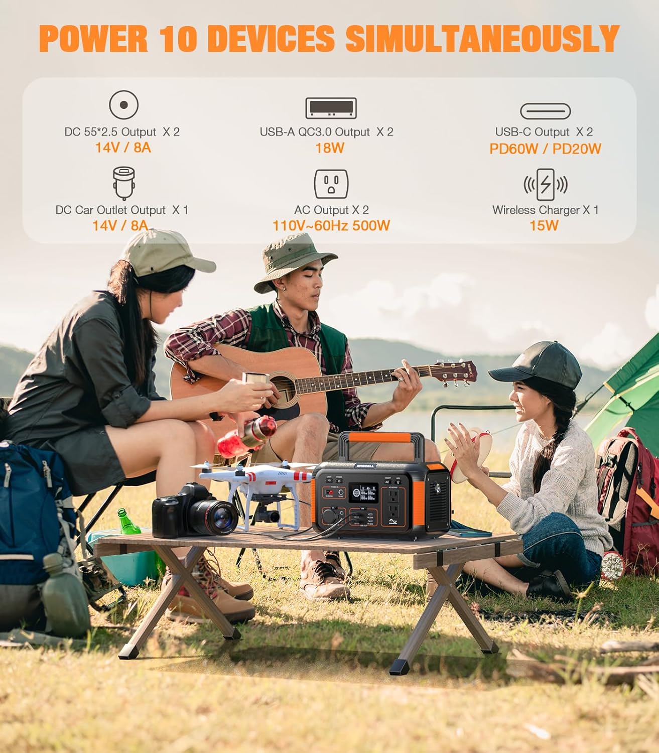 2025 Portable Solar Generator - Pure Sine Wave AC Power Outlet for Home, Outdoor