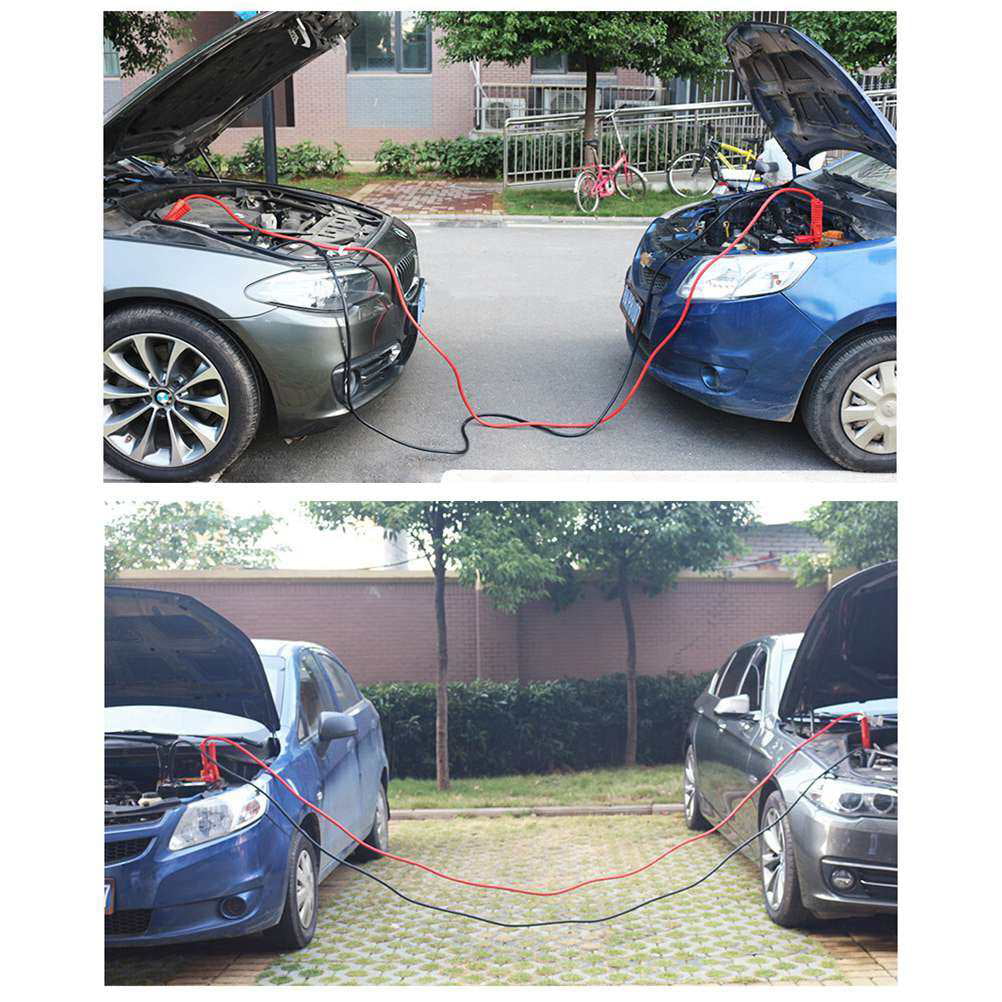 2025 6m 3000A Car Battery Power Emergency Cable Jump Start Firing Line Power Wire Copper Clip Clamp Boost Cord Bateria Auto (Black and Red)