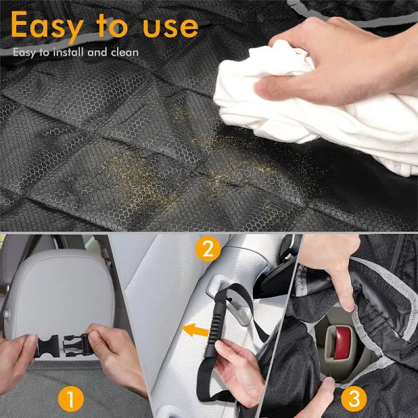 2025 100% Waterproof Bench Car Seat Cover Protector - Strong & Durable,Heavy-Duty and Nonslip Rear Back Seat Cover with Middle Seat Belt