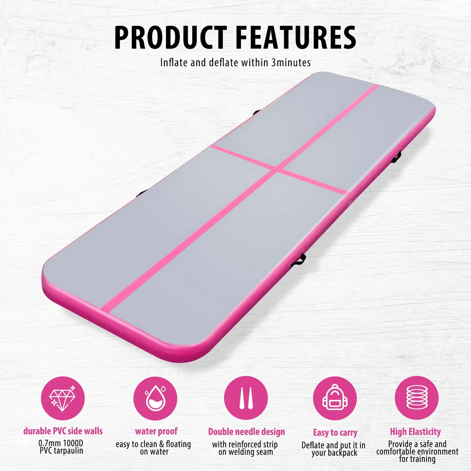 2025 Air mat Tumbling Track 10ft 13ft 16ft 20ft Gymnastics Mat Thickness 4 inches for Home Use/Gym/Yoga/Training/Cheerleading/Outdoor/Beach/Park/Water/Kid with Electric Air Pump Carry Bag flarmor