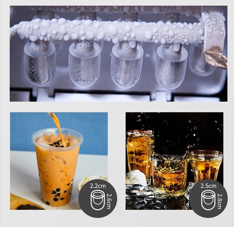 2025 Countertop Ice Maker Portable Ice Machine with Carry Handle Basket and Scoop for Home Kitchen Party 110V
