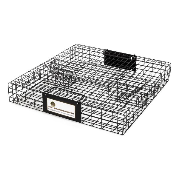 2025 Rugged Ranch Squirrelinator 2 Door Small Metal Wire Multi-Catch Live Animal Squirrel Catch Release Cage Trap for Pest Control, Black