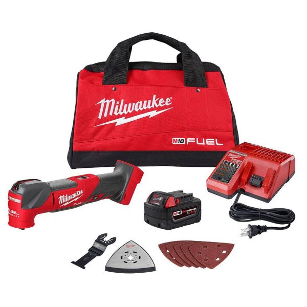 2025 2836-21 M18 FUEL 18V Lithium-Ion Cordless Brushless Oscillating Multi-Tool Kit with one 5.0 Ah Battery, Charger and Tool Bag
