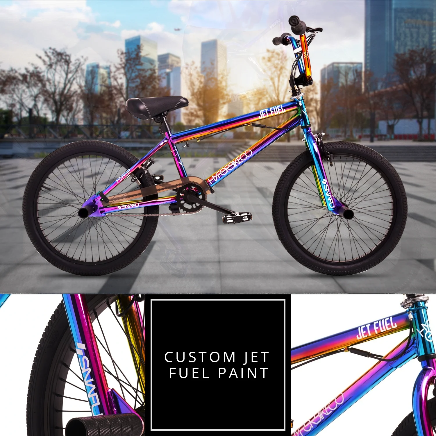 2025 Hyper Bicycles 20′′ Jet Fuel BMX Bike for Kids, Steel Frame, 360° Handlebar, Ages 8-13