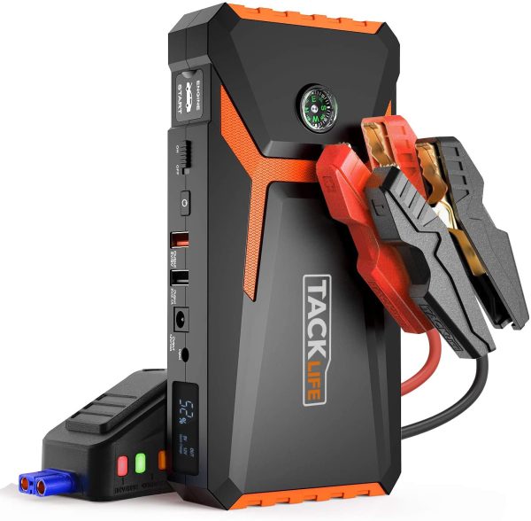 2025 T8 800A Peak 18000mAh Car Jump Starter (up to 7.0L Gas, 5.5L Diesel Engine) with LCD Screen, USB Quick Charge, 12V Auto Battery Booster, Portable Power Pack with Built-in LED Light