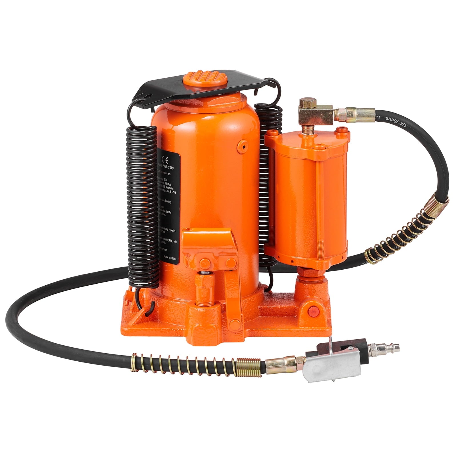 2025 Air Hydraulic Bottle Jack 20Ton 10.4′′-19.7′′ High Lift Pneumatic Bottle Jack Portable Auto Repairing Shop Tool for Vehicles Trucks Cars