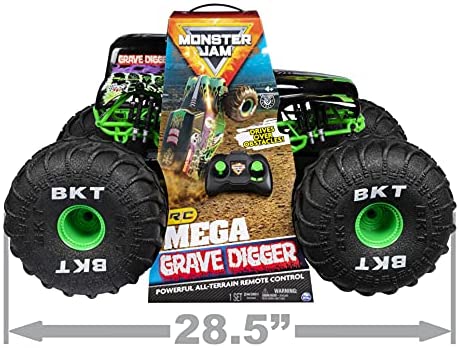 2025 Grave Digger All-Terrain RC Monster Truck with Lights, 2.4GHz Controller, 2ft Long