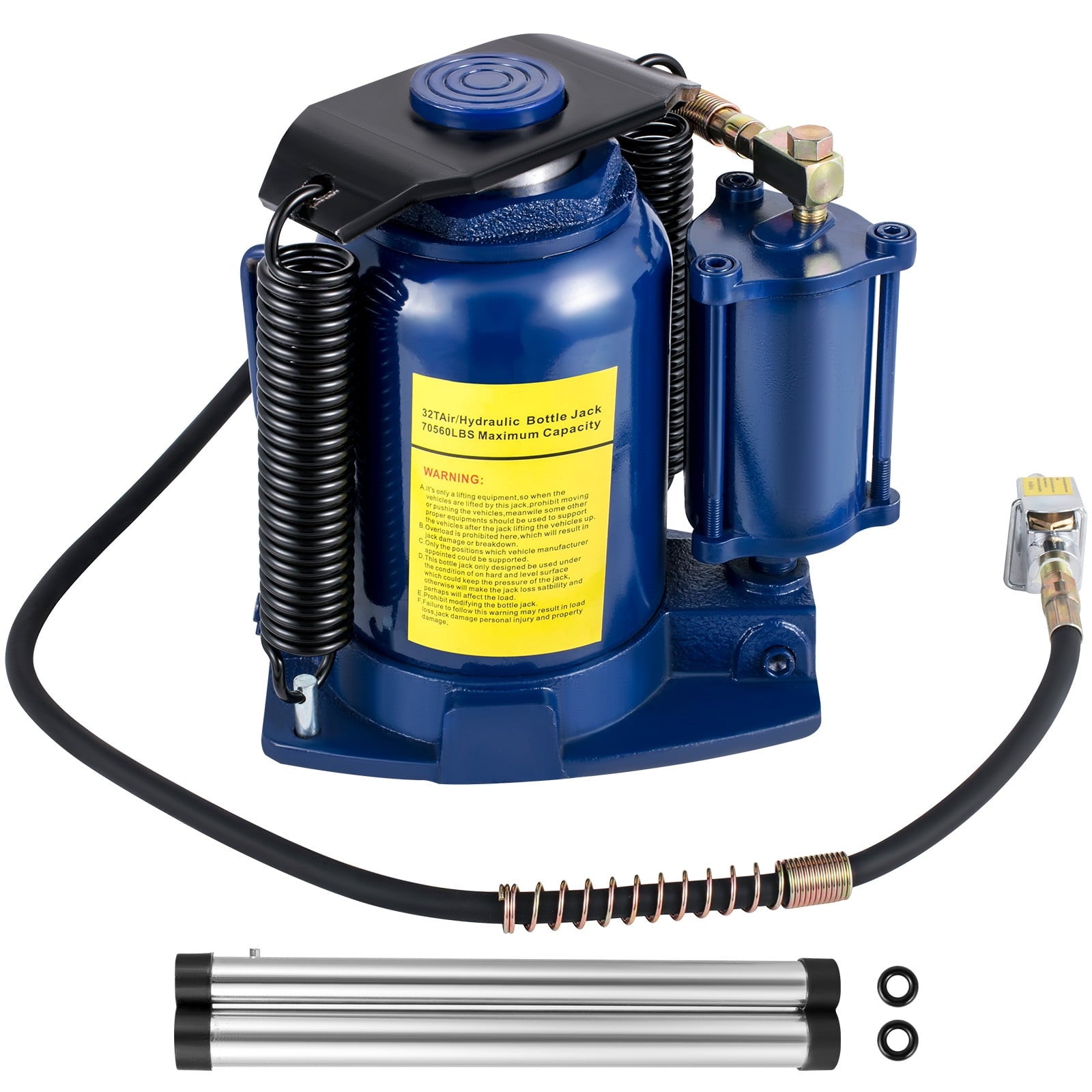 2025 Air Hydraulic Bottle Jack, 32 Ton/70550lbs, Pneumatic/Manual High Lift Bottle Jack, with Hand Pump for Car Truck RV Repair Lift