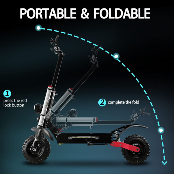 2025 60V 5600W Dual Motor Electric Scooter Adults 50 MPH Max Speed Foldable Scooter Electric