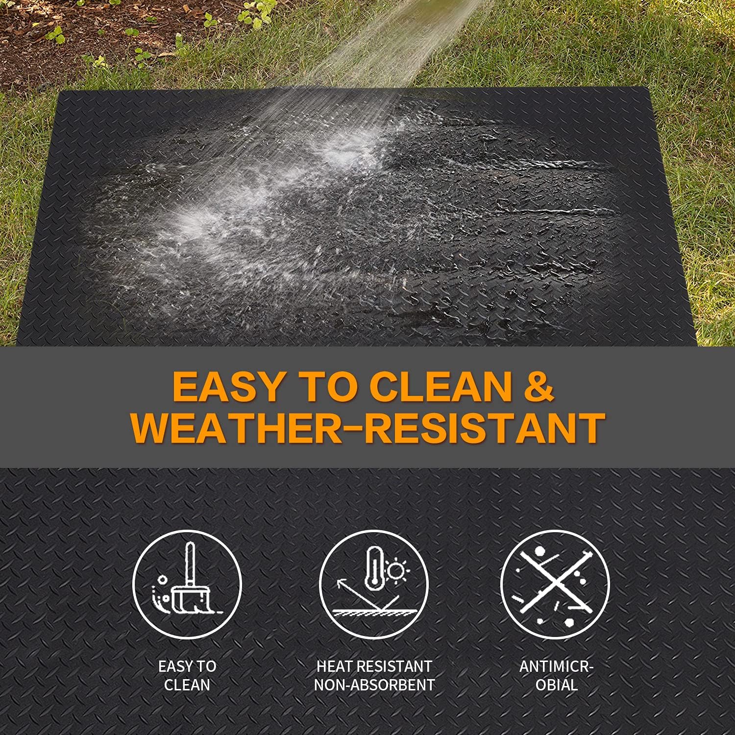 2025 Fire Resistant Rug for Fireplace, Hearth Pad for Wood Stove, Durable 36 x 61 Inch PVC Flame Retardant Mat