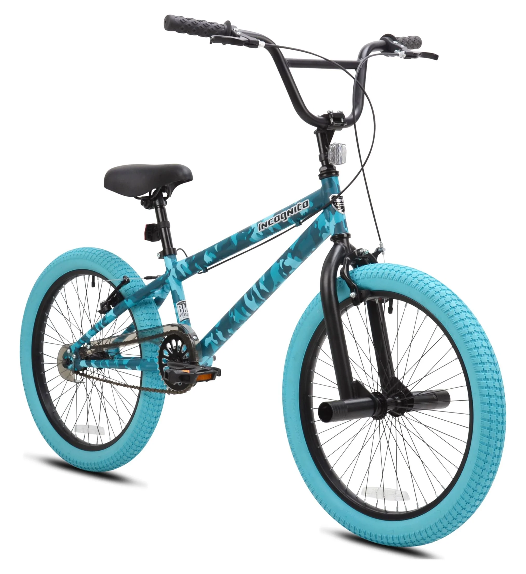 2025 20′′ Incognito Girl’s BMX Bike, Turquoise Camouflage, Steel Frame, Ages 8-12, Dual Caliper Brakes