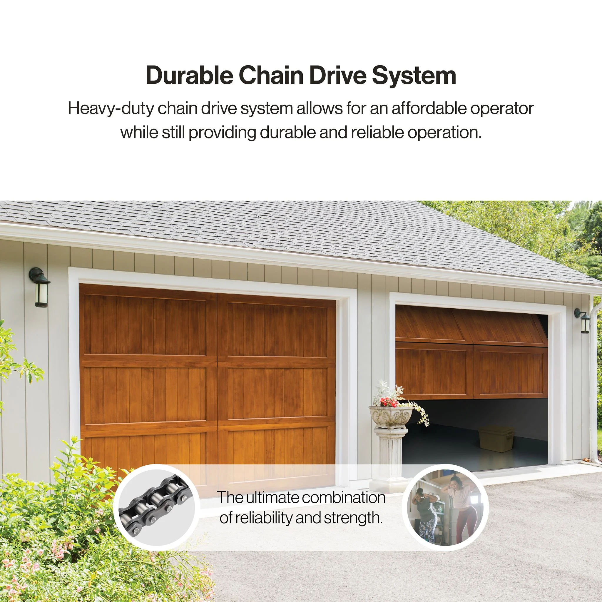 2025 750 Garage Door Opener 3/4 HPC with Battery Backup, Quiet Chain Drive, Easy Installation, Includes Remotes & Keypad