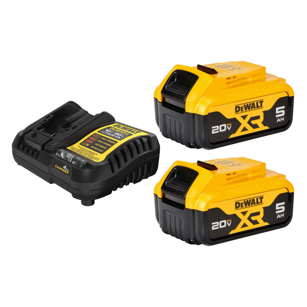 2025 20V MAX XR Starter Kit 5.0Ah Battery 2 Pack with Charger and Bag DCB205-2CK
