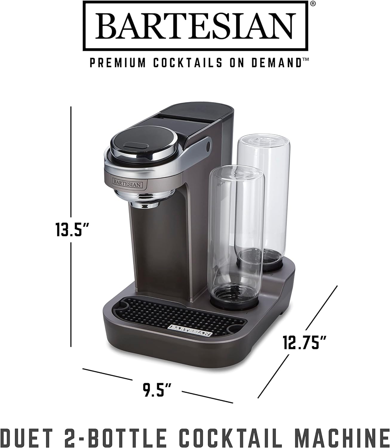 2025 Duet Cocktail Machine 2 Glass Spirit Bottles