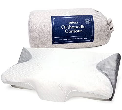 2025 Contour Memory Foam Pillow for Sleeping, Orthopedic Cervical Support for Neck, Shoulder and Back Pain Relief, Ergonomic Pillow for Side, Back