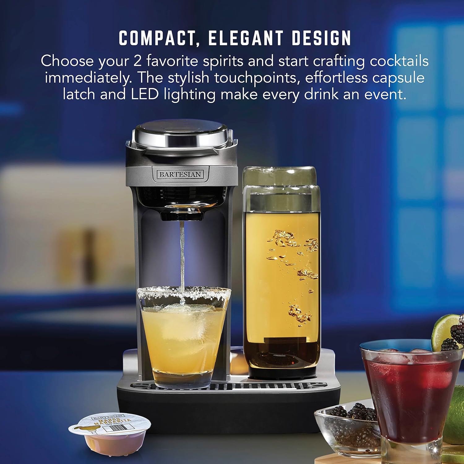2025 Duet Cocktail Machine 2 Glass Spirit Bottles