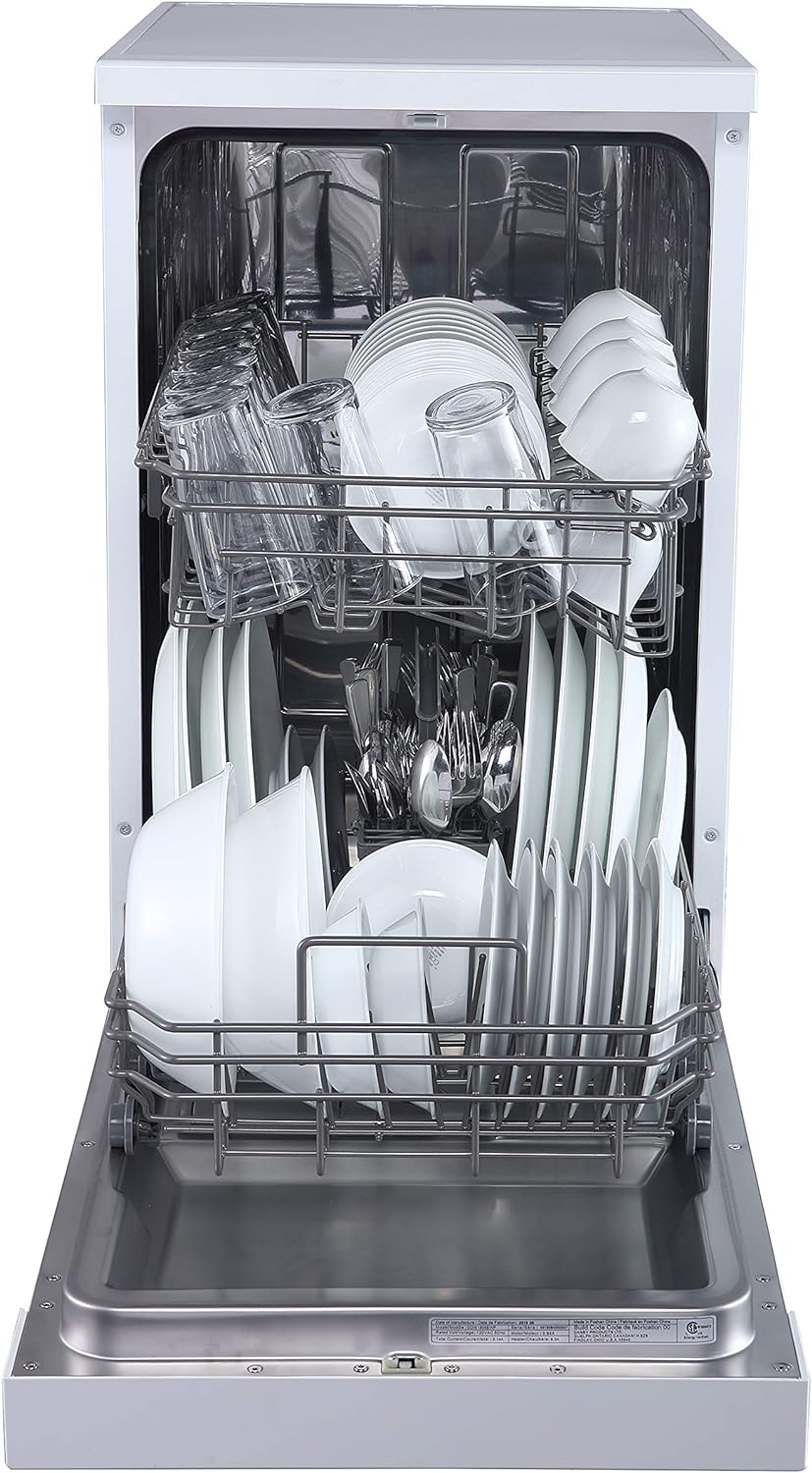 2025 Portable Dishwasher, 18in Wide, 8 Place Settings Capacity, White