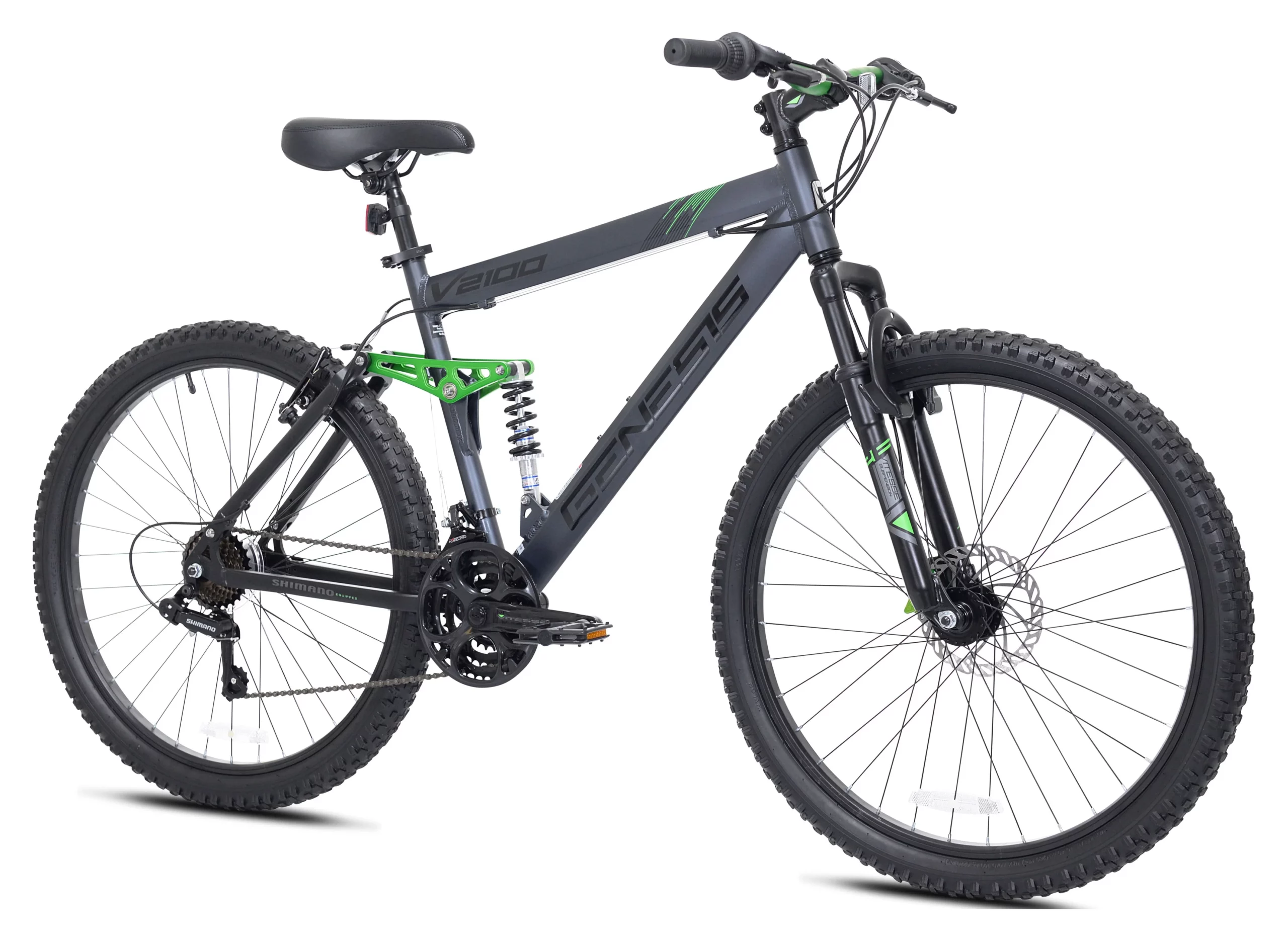 2025 Men’s 26′′ Full Suspension Mountain Bike, 21-Speed, Aluminum Frame, Slate Gray