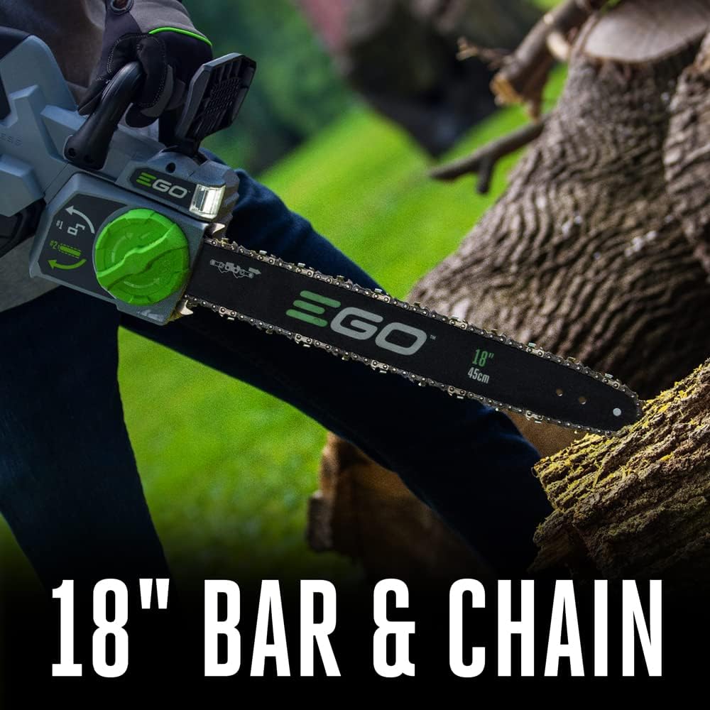 2025 Power+ 18-Inch 56-Volt Lithium-ion Cordless Chainsaw with 4.0Ah Battery and Charger Included