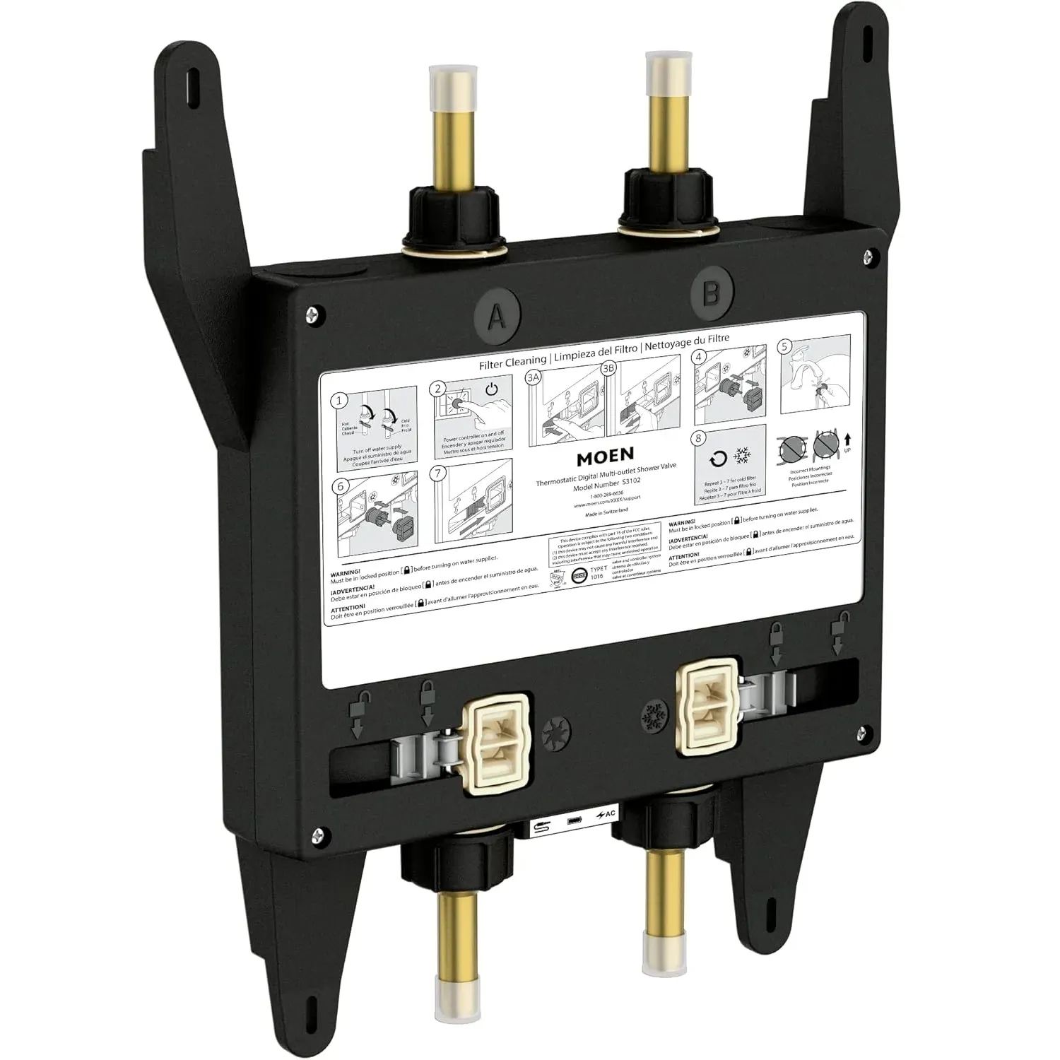 2025 Smart Shower 2-Outlet Digital Thermostatic Shower Valve with 1/2-Inch Connection