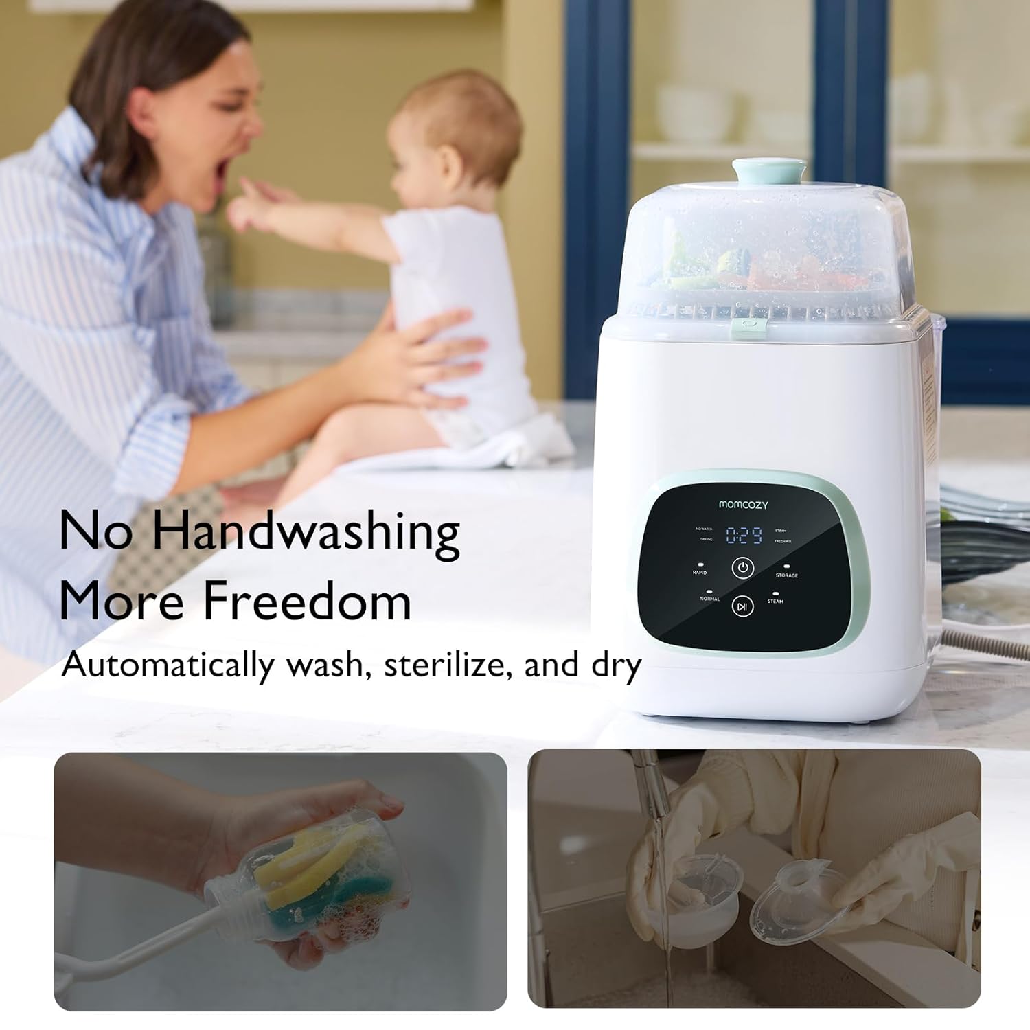2025 Baby Bottle Washer - Sterilizer & Dryer Combo for Easy Cleaning