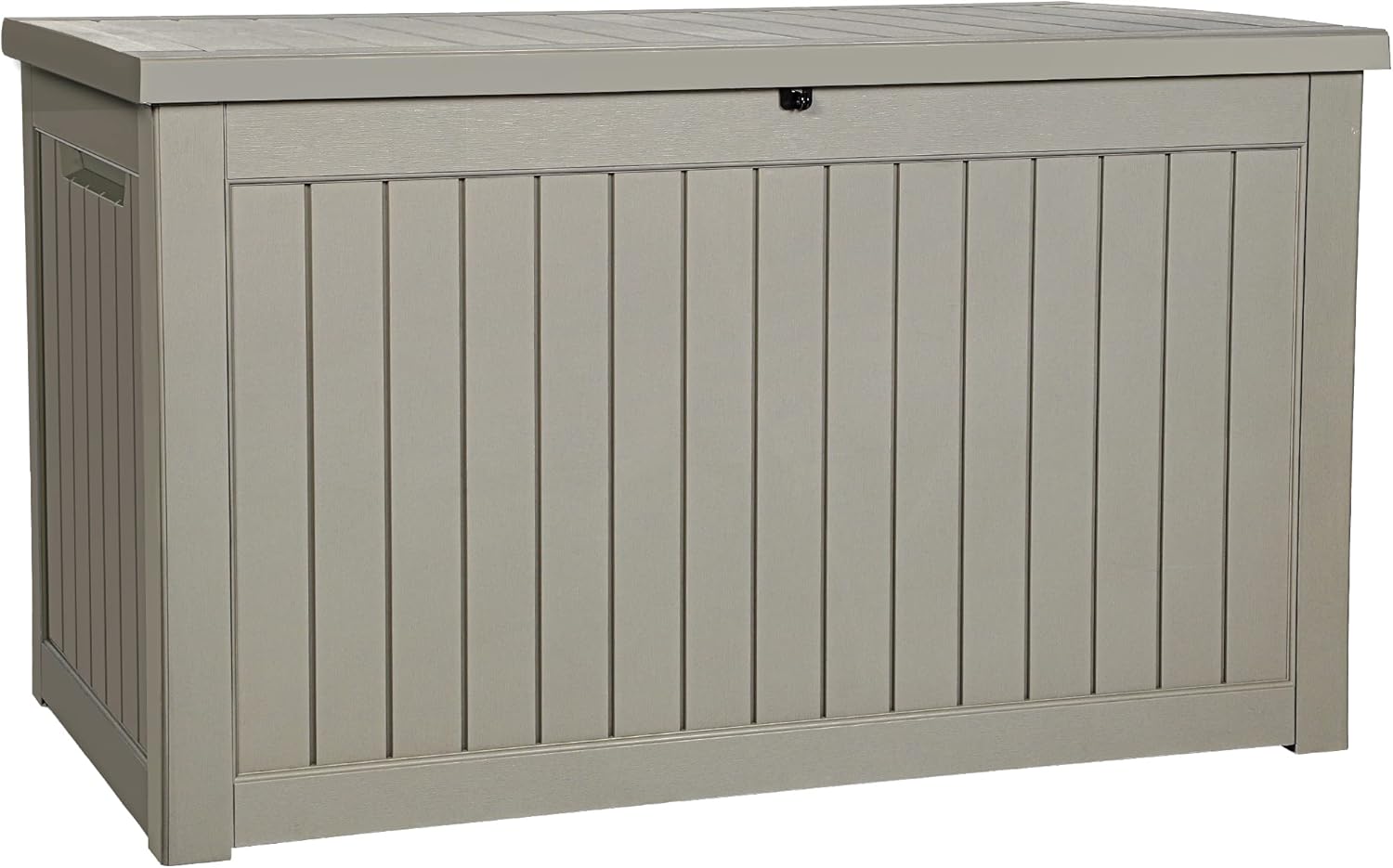 2025 XXL 230 Gallon Lockable Outdoor Storage Deck Box, Resin, Grayish-White, for Patio Furniture & Garden Tools