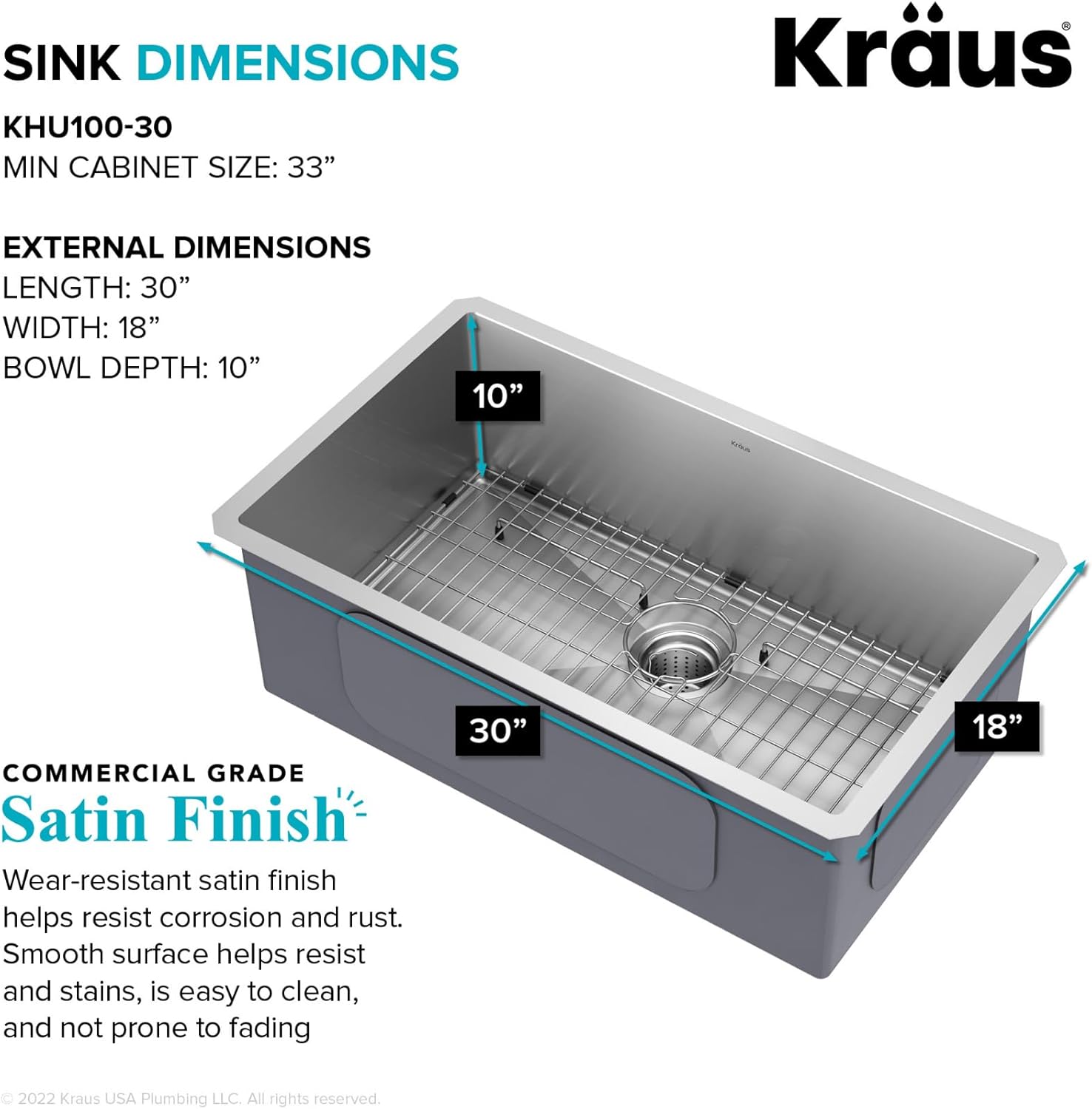 2025 Kitchen Sink 30 Inch Stainless Steel